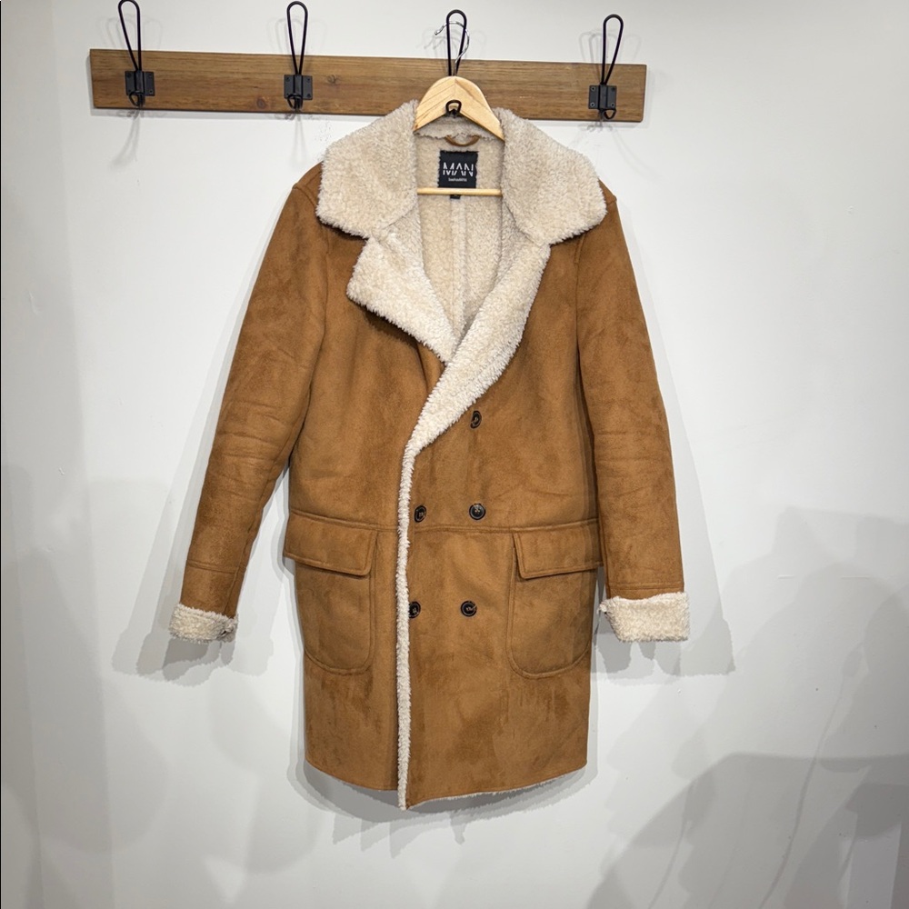 Boohoo MAN Tan Pea Coat